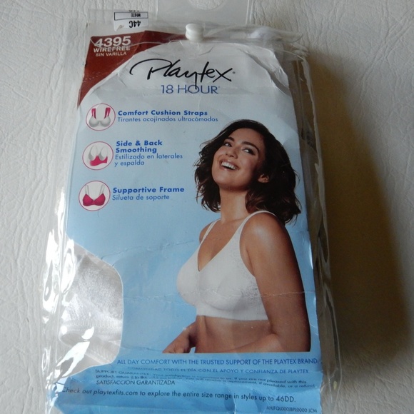 Playtex 44C Bra White 18 Hour Wirefree 4395 - Picture 4 of 4
